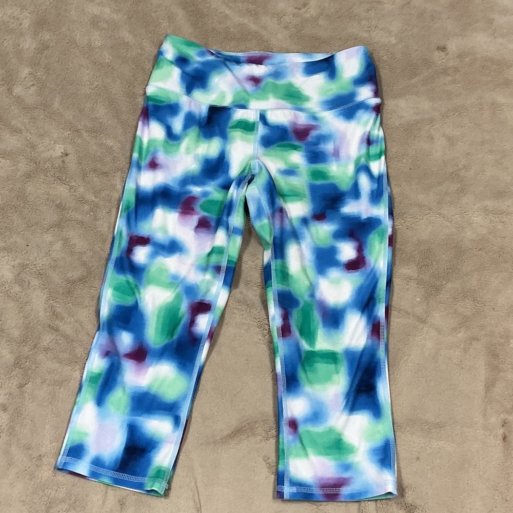 DSG Blue, Green & Purple Tie-Dye Capri Leggings